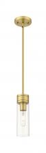  617-1S-BB-G617-8CL - Boreas - 1 Light - 3 inch - Brushed Brass - Stem Hung - Mini Pendant