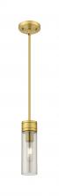  617-1S-BB-G617-8SM - Boreas - 1 Light - 3 inch - Brushed Brass - Stem Hung - Mini Pendant