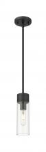  617-1S-BK-G617-8CL - Boreas - 1 Light - 3 inch - Matte Black - Stem Hung - Mini Pendant