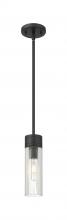  617-1S-BK-G617-8SCL - Boreas - 1 Light - 3 inch - Matte Black - Stem Hung - Mini Pendant