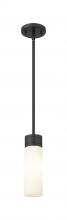  617-1S-BK-G617-8WH - Boreas - 1 Light - 3 inch - Matte Black - Stem Hung - Mini Pendant