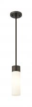  617-1S-OB-G617-8WH - Boreas - 1 Light - 3 inch - Oil Rubbed Bronze - Stem Hung - Mini Pendant