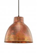  650-1P-BC-11-LED - Charita - 1 Light - 11 inch - Burnt Copper - Cord hung - Mini Pendant