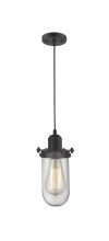  900-1P-BK-CE231-BK-CL-LED - Centri - 1 Light - 5 inch - Matte Black - Cord hung - Mini Pendant