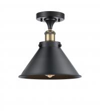  916-1C-BAB-M10-BK - Briarcliff - 1 Light - 10 inch - Black Antique Brass - Semi-Flush Mount