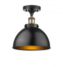  916-1C-BAB-MFD-10-BK-LED - Derby - 1 Light - 10 inch - Black Antique Brass - Semi-Flush Mount