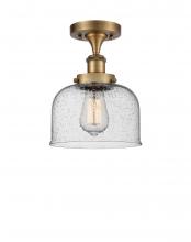  916-1C-BB-G74-LED - Bell - 1 Light - 8 inch - Brushed Brass - Semi-Flush Mount