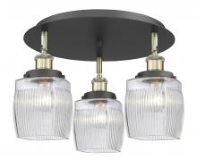  916-3C-BAB-G302 - Colton - 3 Light - 17 inch - Black Antique Brass - Flush Mount