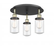  916-3C-BAB-G314 - Dover - 3 Light - 16 inch - Black Antique Brass - Flush Mount