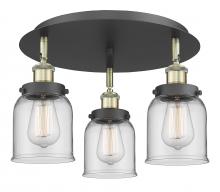  916-3C-BAB-G52 - Edison - 3 Light - 17 inch - Black Antique Brass - Flush Mount