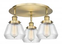  916-3C-BB-G172 - Fulton - 3 Light - 19 inch - Brushed Brass - Flush Mount