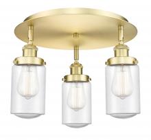  916-3C-SG-G314 - Dover - 3 Light - 16 inch - Satin Gold - Flush Mount