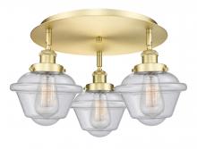  916-3C-SG-G534 - Oxford - 3 Light - 19 inch - Satin Gold - Flush Mount