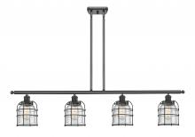  916-4I-BK-G54-CE - Bell Cage - 4 Light - 48 inch - Matte Black - Stem Hung - Island Light