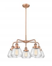  916-5CR-AC-G172 - Fulton - 5 Light - 26 inch - Antique Copper - Chandelier