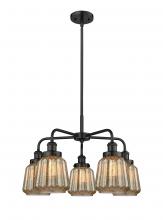 Innovations Lighting 916-5CR-BK-G146 - Chatham - 5 Light - 26 inch - Matte Black - Chandelier