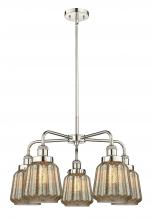  916-5CR-PN-G146 - Chatham - 5 Light - 26 inch - Polished Nickel - Chandelier