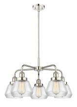  916-5CR-PN-G172 - Fulton - 5 Light - 26 inch - Polished Nickel - Chandelier