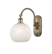 Innovations Lighting 918-1W-AB-G1216-8WM - White Mouchette - 1 Light - 8 inch - Antique Brass - Sconce