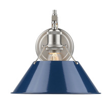 Golden 3306-1W PW-NVY - Orwell 1-Light Wall Sconce in Pewter with Matte Navy