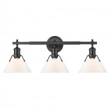 Golden 3306-BA3 BLK-OP - Orwell 3-Light Vanity Light in Matte Black with Opal Glass