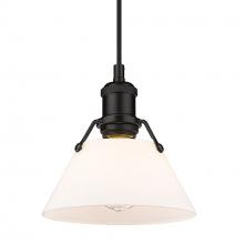 Golden 3306-S BLK-OP - Orwell 7.5" Wide Small Pendant in Matte Black with Opal Glass