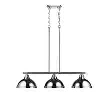 Golden 3602-3LP CH-CH - Duncan 3-Light Linear Pendant in Chrome with Chrome