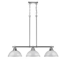 Golden 3602-3LP CH-WH - Duncan Small Pendant with Rod in Matte Black with Rubbed Bronze