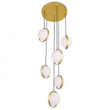  1153P24-6-169 - Da Vinci 6 Light Multi Light Pendant With Brass Finish