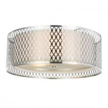  5555C17SN - Mikayla 3 Light Drum Shade Flush Mount With Satin Nickel Finish