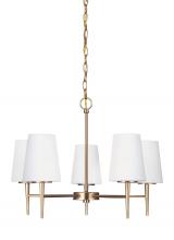  3140405EN3-848 - Driscoll contemporary 5-light LED indoor dimmable ceiling chandelier pendant light in satin brass go