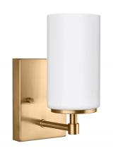  4124601EN3-848 - Alturas contemporary 1-light LED indoor dimmable bath vanity wall sconce in satin brass gold finish