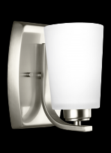  4128901EN3-962 - Franport transitional 1-light LED indoor dimmable bath vanity wall sconce in brushed nickel silver f