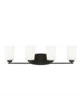  4428904EN3-112 - Franport transitional 4-light LED indoor dimmable bath vanity wall sconce in midnight black finish w