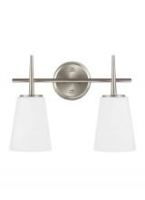  4440402EN3-962 - Driscoll contemporary 2-light LED indoor dimmable bath vanity wall sconce in brushed nickel silver f