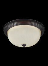  77063EN3-710 - Geary transitional 1-light LED indoor dimmable ceiling flush mount fixture in bronze finish with amb