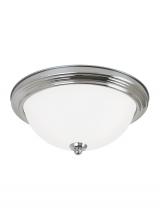  77065EN3-05 - Geary transitional 3-light LED indoor dimmable ceiling flush mount fixture in chrome silver finish w