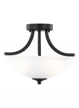  7716502EN3-112 - Geary transitional 2-light LED indoor dimmable ceiling flush mount fixture in midnight black finish