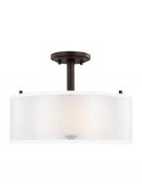  7737302EN3-710 - Elmwood Park traditional 2-light LED indoor dimmable ceiling semi-flush mount in bronze finish with