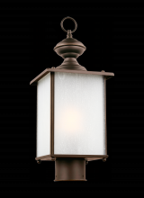  82570EN3-71 - Jamestowne transitional 1-light LED outdoor exterior post lantern in antique bronze finish with fros