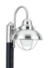  8269EN3-98 - Sebring transitional 1-light LED outdoor exterior post lantern in brushed stainless silver finish wi