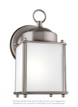  8592001EN3-965 - New Castle traditional 1-light LED outdoor exterior wall lantern sconce in antique brushed nickel si