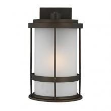  8690901EN3-71 - Wilburn modern 1-light LED outdoor exterior medium wall lantern sconce in antique bronze finish with