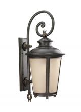  88243EN3-780 - Cape May traditional 1-light LED outdoor exterior extra large wall lantern sconce in burled iron gre