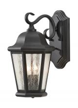  OL5901EN/BK - Martinsville traditional 2-light LED outdoor exterior medium wall lantern sconce in black finish wit