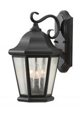  OL5902EN/BK - Martinsville traditional 3-light LED outdoor exterior large wall lantern sconce in black finish with