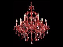  HF1039-RED - Crimson Blvd. Collection Red 12 Light Crystal Chandelier