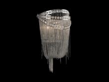  HF1607-NCK - Wilshire Blvd. Collection Polish Nickel Chain and Crystal Wall Sconce