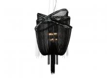  HF1610-BLK - Wilshire Blvd. Collection Black Steel Chain Foyer Hanging Fixture