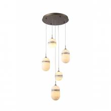  HF2905-AB - Sedona 5 Lights Multi Port Alabaster Pendant